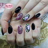 Black lolly pop nails