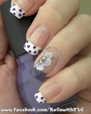 Purple flower with polka dots