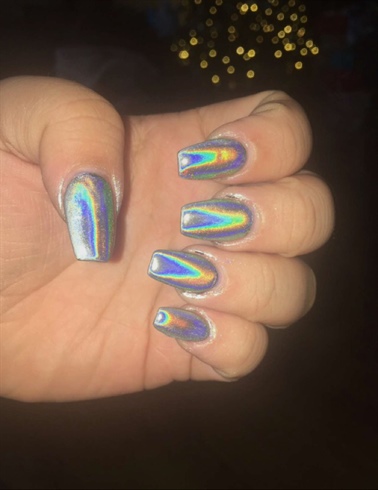 Holographic Nails For Client