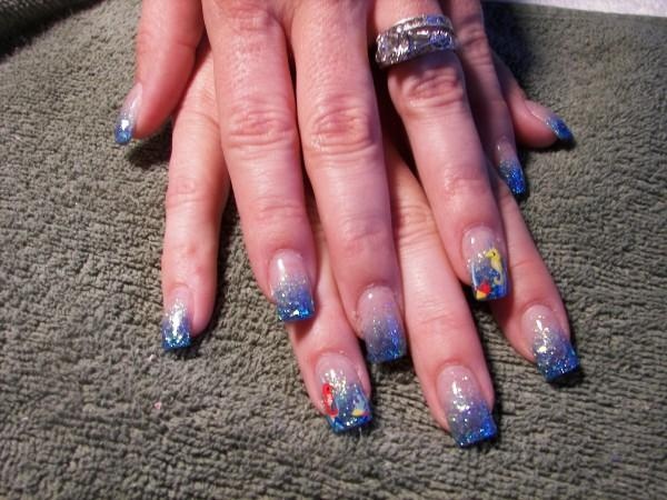 Ocean Blue Nails by janya