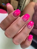 Hot pink gel manicure 