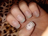 silver french+3D white flower