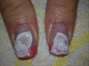 3D white acrylic flower +coral french