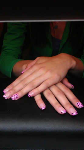 frenche pink with zebra nailart