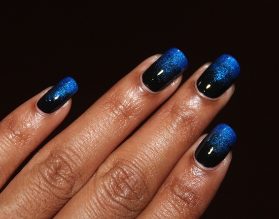 Blue Black Gradient Nail Art Gallery