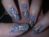 Shark inspired nail art