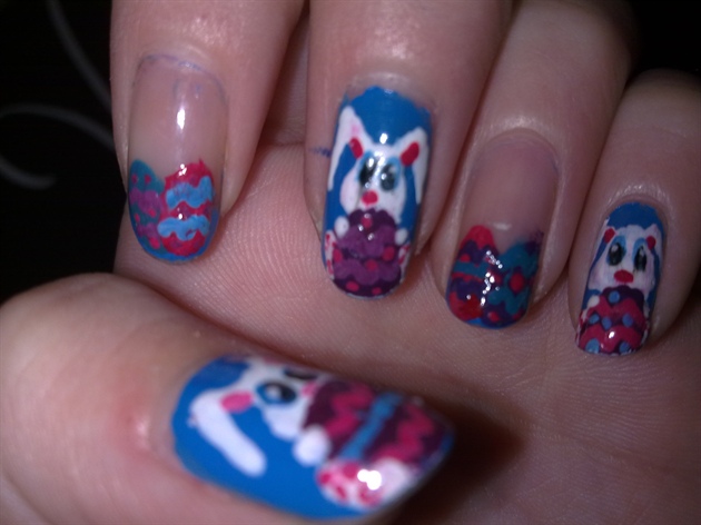 Easter nail art (bunnies and eggs)