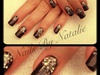 Black gel nails with glitter fade