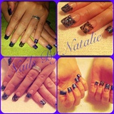 Glitzy nails with nail wrap &amp; gems