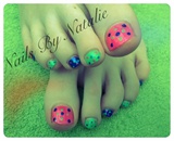 Neon polka dot toes