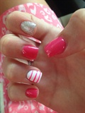 Pink Sparkle With Stripes 