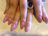 Almond Rose Pink Swarovski Acrylic Nails