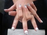 Zebra French polish over gel nails
