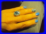  blue ring with a blue nails 