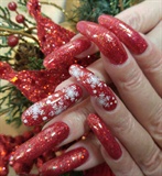 Red Glitter and Snowflakes