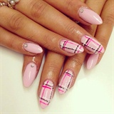 Pink Tartan nails.
