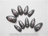 Grey and Pink Floral Stiletto Nails
