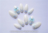 Frozen 3D Stiletto Nails Blue Glitter