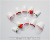 Strawberry Nails, Squareletto Nails 3D