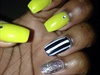 bright yellow, stripes, and glitter 