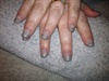 silver glitter tip acrylic nails 