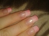 Pink glitter tip gel nails