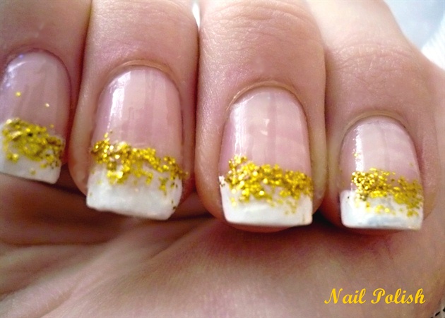 Gold Sparkle and Marble Nail Art - wide 2