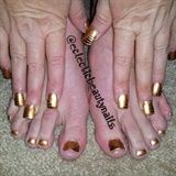 Gold and black nails