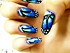 Butterfly Blue Nail art