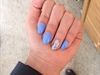 Blue Glitter Accent Nails