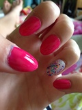 Summer Pink Glitter Accent Nails
