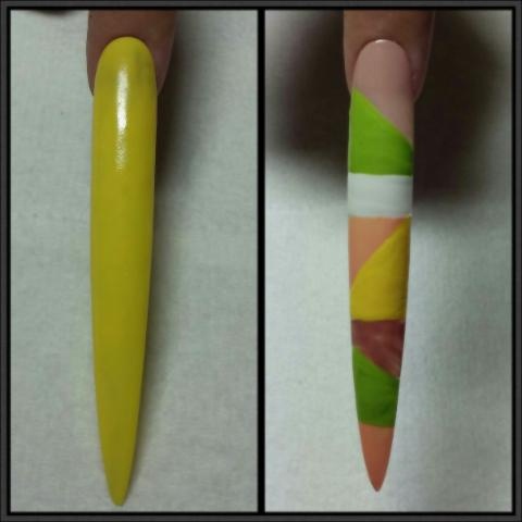 step 2 snake skin\npaint nail yellow\n\nstep 2 safari paint nail different animal shades