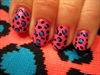 Animal print pink nails by nushka