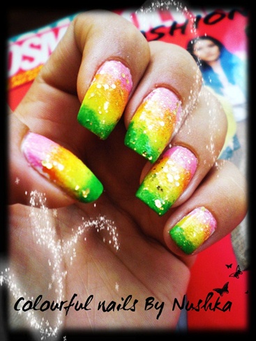 Colourful nails by Nushka
