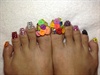 bling toe with flowers