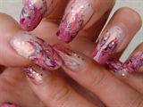 pink marble nail art