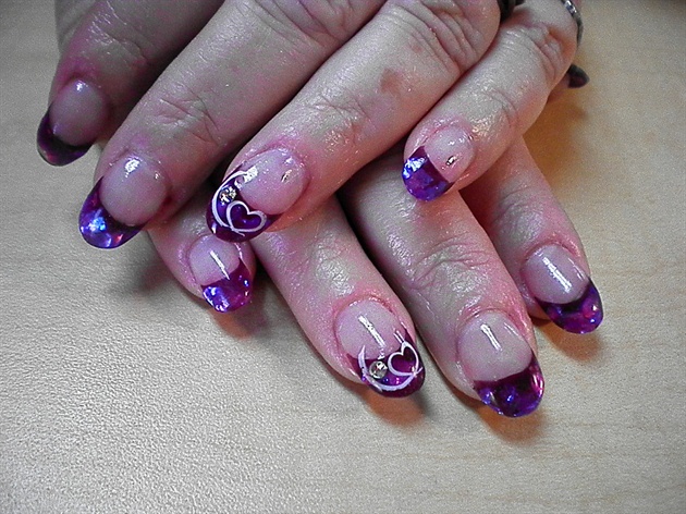 7. Pink and Purple Valentine's Day Nails with Roses - wide 10