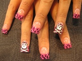 pink leopard and skulls