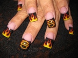 harley flame nails