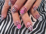 pink and black leopard / zebra