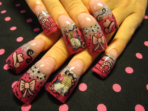 3. Acrylic Nails with Cowgirl Theme - wide 2