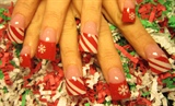 candy cane stirpes and snowflakes