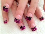 pink leopard bows