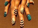 teal and nude leopard