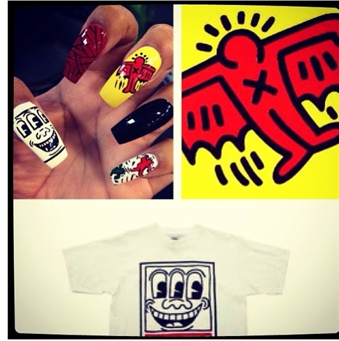 Keith Haring inspired nails