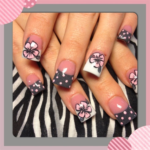Pink and grey flowers