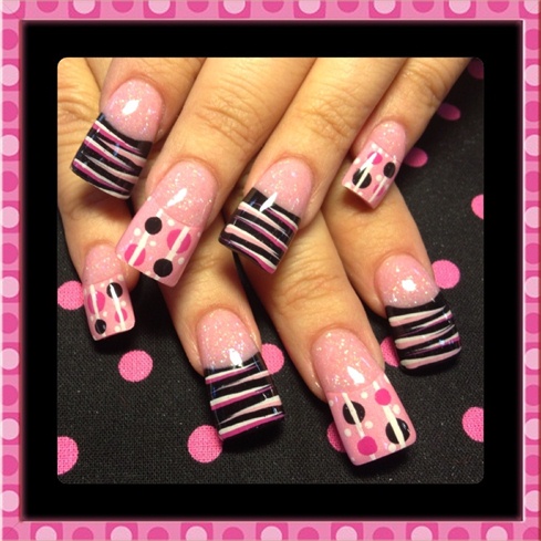 Pink stripes and dots 