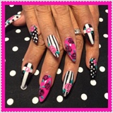 Pink black and white mix