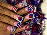 4th of July b-day nails