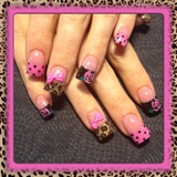 Leopard and pink roses